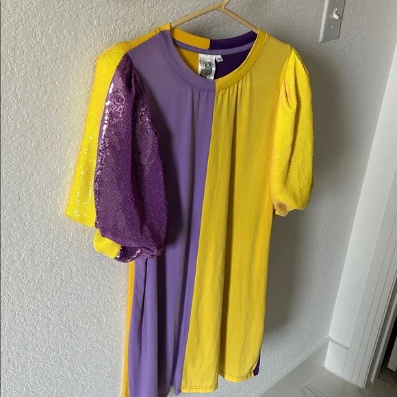 Queen of Sparkle Yellow & Purple Colorblock - Picture 1 of 5